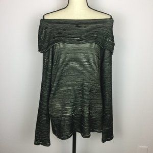 Anthropologie Dolan Left Coast Sz S Striped Off-Shoulder Top Long Sleeve